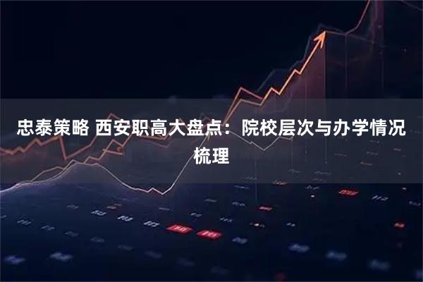 忠泰策略 西安职高大盘点:院校层次与办学情况梳理